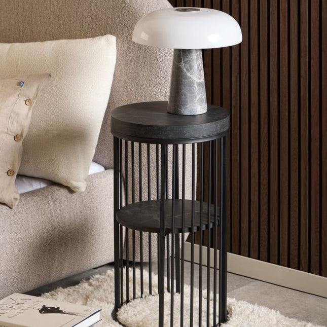 Strington 1 Shelf Bedside Table - Black