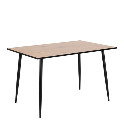 Wilma Oak Dining Table with 4 Grey Dining Chairs