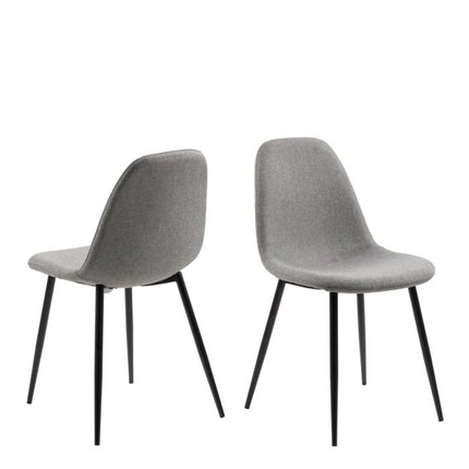 Oak Cenny Dining Table with 4 Grey Dining Chairs