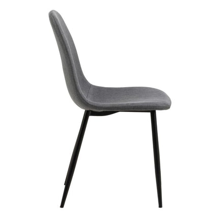Malta Black Ceramic Dining Table with 4 Grey Dining Chairs