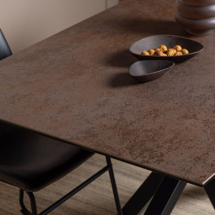 Heaven 6 Seater Dining Table - Rusty Brown
