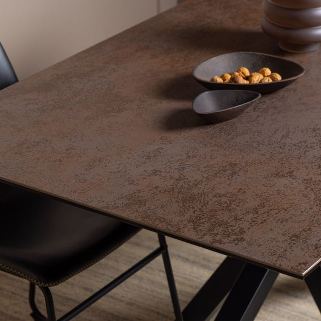 Heaven 6 Seater Dining Table - Rusty Brown