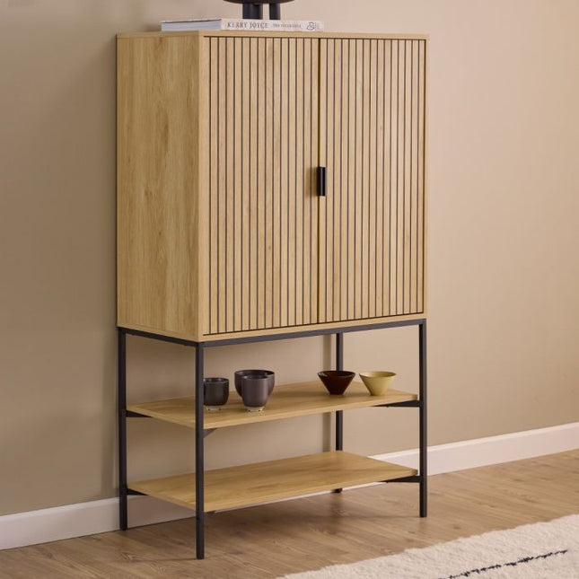 Jaipur Display Cabinet - Oak Lamella