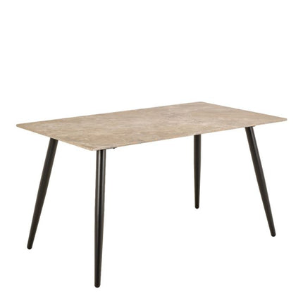 Wicklow Ceramic 4 Seater Dining Table - Brown & Black