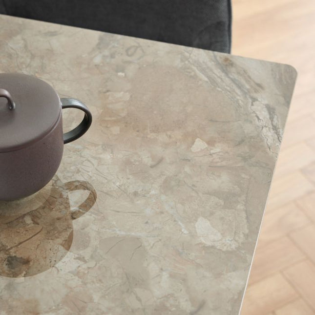 Wicklow Ceramic 4 Seater Dining Table - Brown & Black