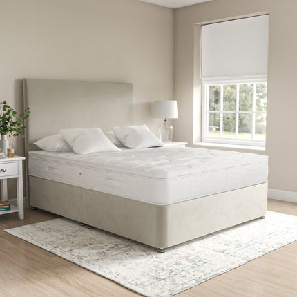 Archy Divan Bed With Headboard - Cream