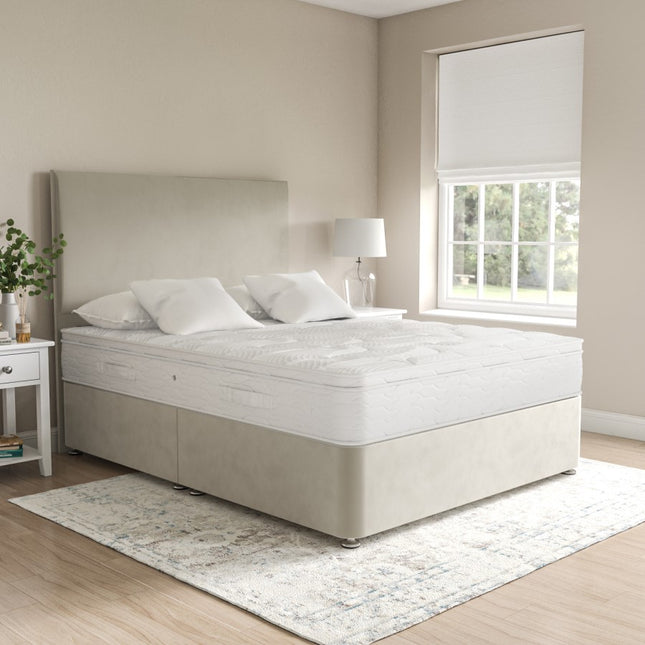 Archy Divan Bed With Headboard - Cream