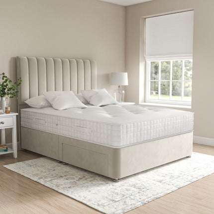 Maya Divan Bed With 2 Drawers & Headboard -  Cream