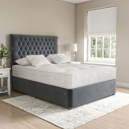 Radisson Divan Bed With 2 Drawers & Headboard -  Dark Grey