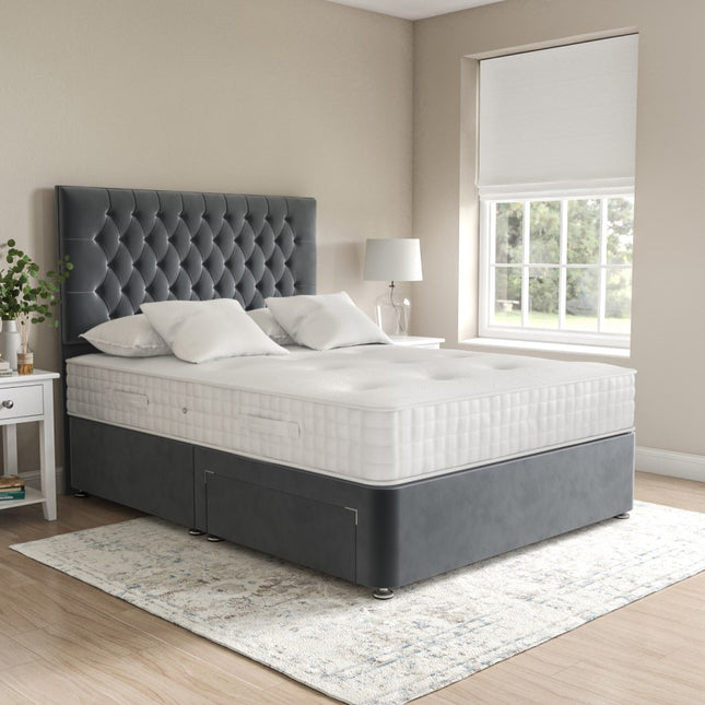 Radisson Divan Bed With 2 Drawers & Headboard -  Dark Grey