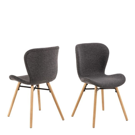 Batilda Set of 2 Dining Chairs - Grey & Oak