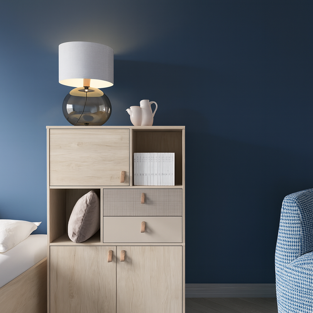 Denim Display Cabinet - Walnut Grey