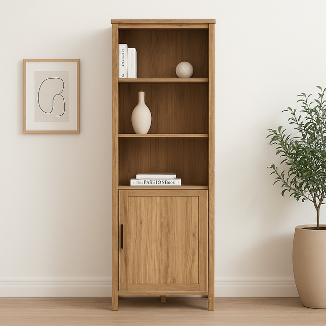 Malte Brun Tall Bookcase - Waterford Oak