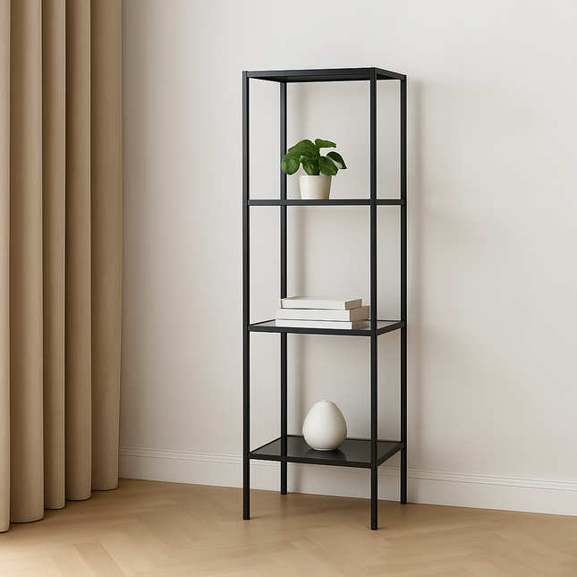 Seaford Narrow Bookcase - Black
