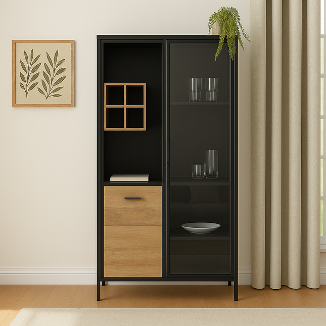 High Rock Display Cabinet - Oak