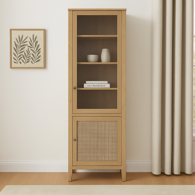 Cestino Display Cabinet - Hickory Oak