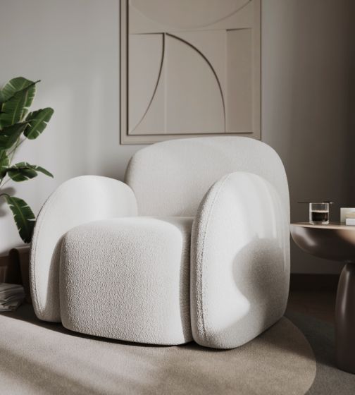 Nina Lounge Chair - Neutral Boucle